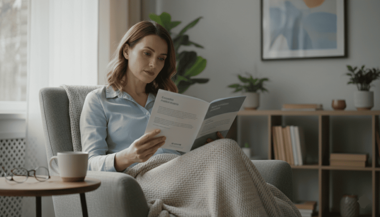 femme qui examine un document opcvm