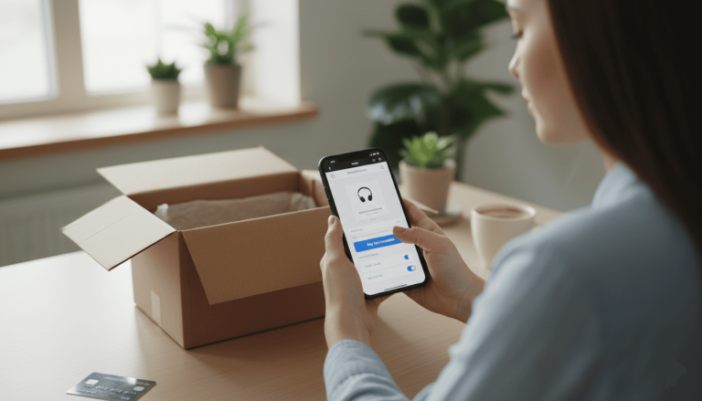Jeune femme effectuant un achat sur un site e-commerce affichant clairement une option “paiement en 3 fois”