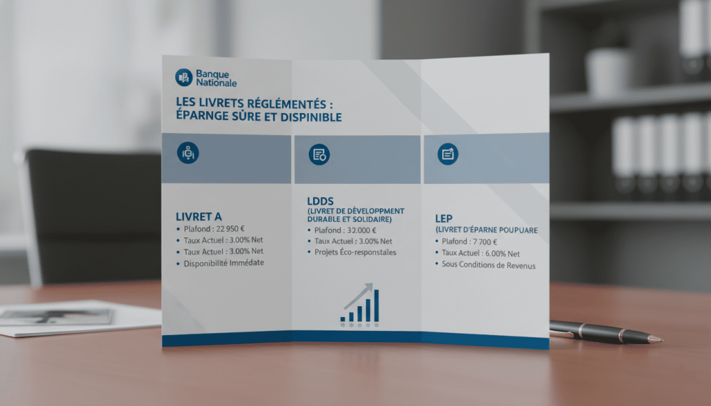 Brochure bancaire expliquant les livrets réglementés