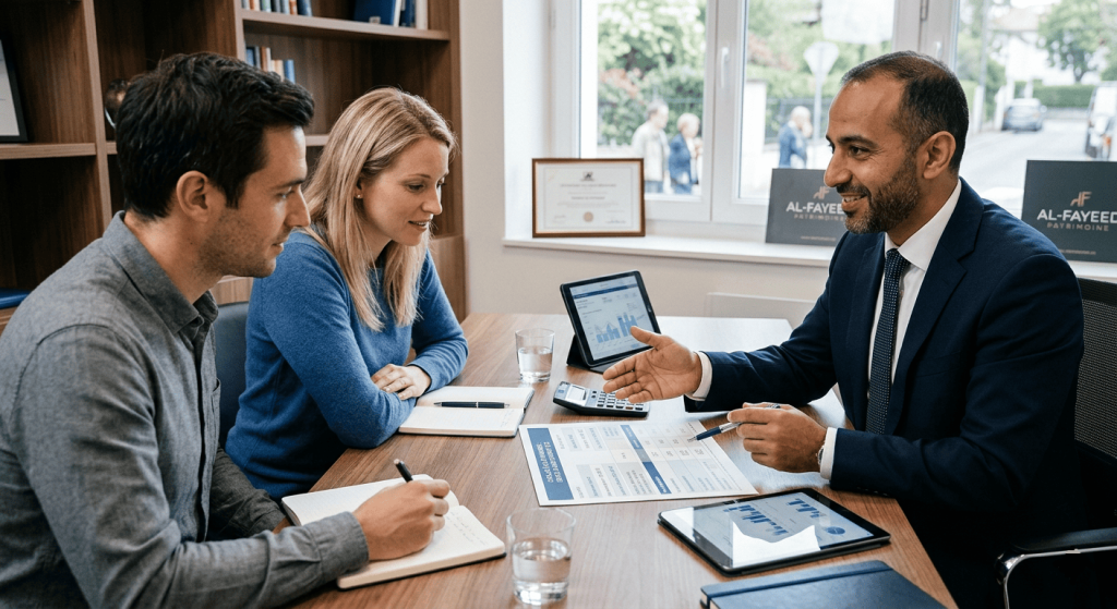 Conseiller financier présentant les règles d’abattement fiscal liées à l’assurance-vie.