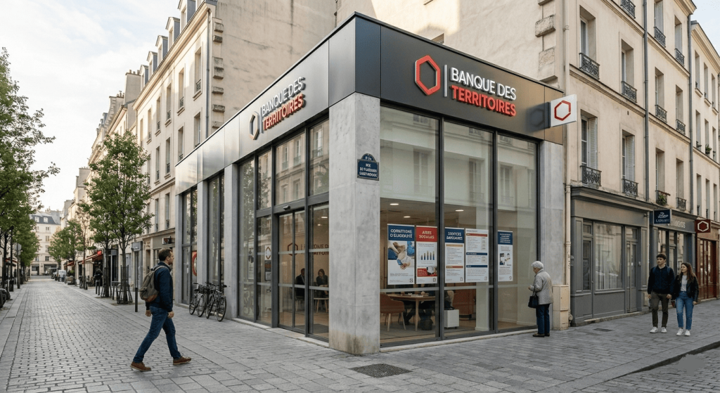 Agence bancaire illustrant les évolutions des produits d’épargne réglementée.