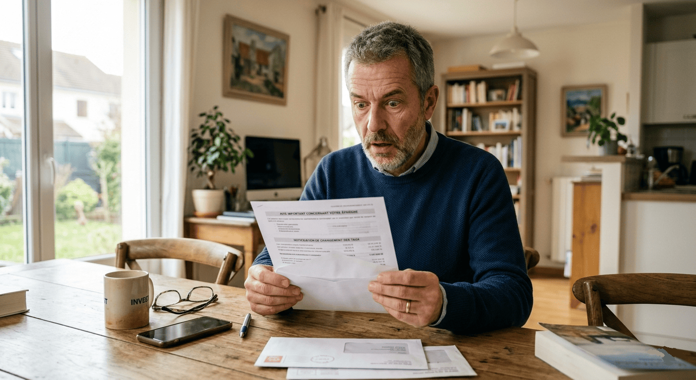 Épargnant découvrant un courrier relatif à la clôture potentielle de son PEL.
