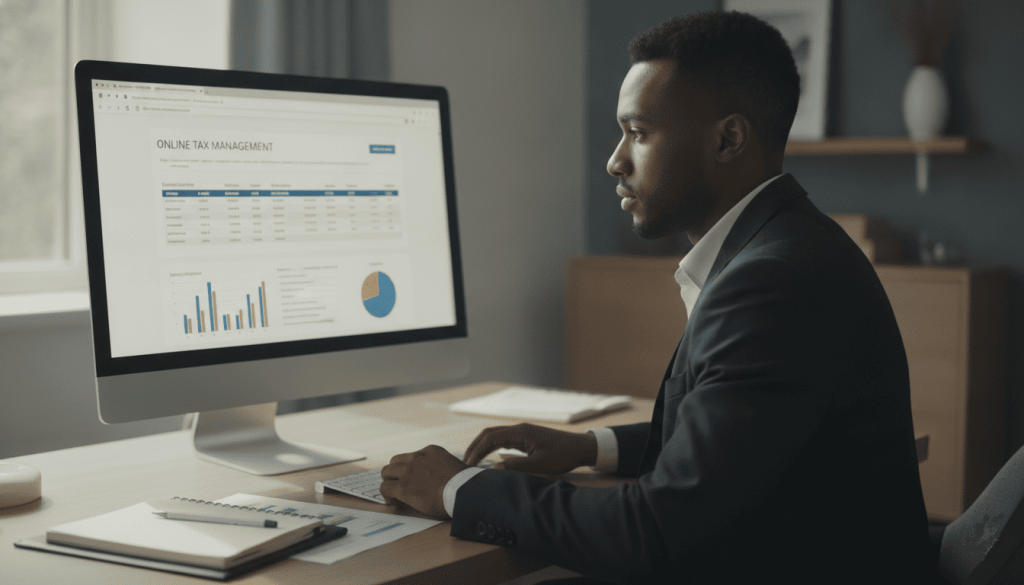 Salarié consultant son espace fiscal en ligne pour vérifier son taux de prélèvement à la source.