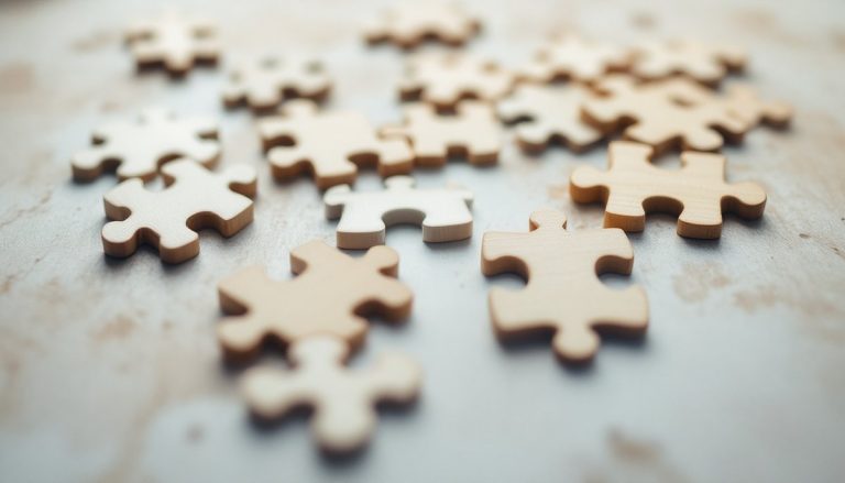Pièces de puzzle en bois sur une table : comprendre un prélèvement MyIQ