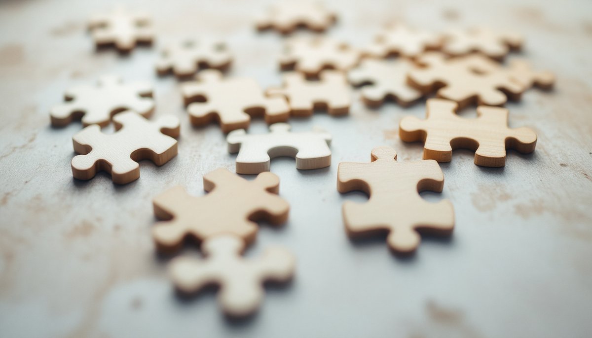 Pièces de puzzle en bois sur une table : comprendre un prélèvement MyIQ