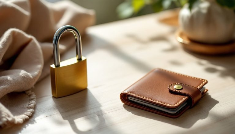 Portefeuille fermé et cadenas posés sur une table : ipid europe bv c est quoi
