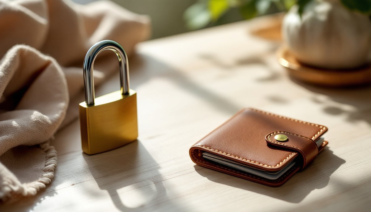 Portefeuille fermé et cadenas posés sur une table : ipid europe bv c est quoi
